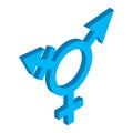 Bisexuals sign isometric 3d icon