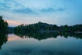 Bishan Xiuhu Lake Park at sunset