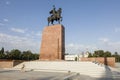 Bishkek, Kyrgyzstan August 9 2018: Monument for Manas, hero of Kyrgyzstan