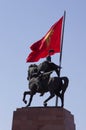 Bishkek, Kyrgyzstan - 10.10.2022: Monument for Manas Baatyr on Ala-Too square