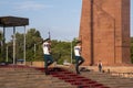 Guard shift on Ala-Too Square in Bishkek, Kyrgyzstan