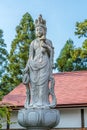 Bisho Kannon Smiling statue at gansho-in buddhist temple in Obuse, Japan Royalty Free Stock Photo