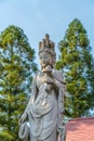 Bisho Kannon Smiling statue at gansho-in buddhist temple in Obuse village, Japan. Royalty Free Stock Photo
