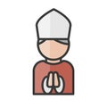 Bishop avatar. Religionist people. Catholic church icon. Profile user, person. Vector illustration