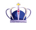 Bishop crown miter headdress isolated on white