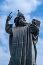 Bishop Gregory Nin has a determined look as visitors pass by in Split Croatia