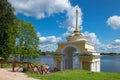 Monastery pier on the lake Royalty Free Stock Photo