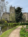 A Peaceful Spot To View Wells Cathedral At The Bishop`s Palace, Wells, Somerset, UK