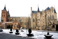 bishop\'s palace (by antonio gaudi) and cathedral in astorga - spain Royalty Free Stock Photo