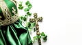 Bishop Saint Patrick's on a light background. Holiday St. Patrick's Day Background, copy space