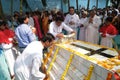 Bishop Shyamal Bose leads prayer at the tomb of Croatian missionary, Jesuit father Ante Gabric in Kumrokhali, West Bengal, India