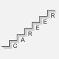 Fun bisiness career ladder icon on gray background with text