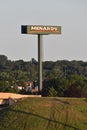 Menards sign and logo on a tall pole Royalty Free Stock Photo