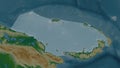 Bismarck Sea highlighted. Physical map Royalty Free Stock Photo