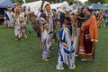 A family gathers outside at the 49th annual United Tribes Pow Wow, one large outdoor event that gathers