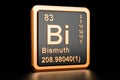 Bismuth Bi chemical element. 3D rendering Royalty Free Stock Photo