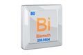 Bismuth Bi, chemical element sign. 3D rendering Royalty Free Stock Photo