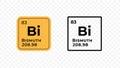 Bismuth, chemical element of the periodic table vector