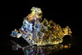 Bismuth in front of black