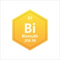 Bismuth symbol. Chemical element of the periodic table. Vector stock illustration