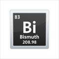 Bismuth symbol. Chemical element of the periodic table. Vector stock illustration Royalty Free Stock Photo
