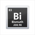 Bismuth symbol. Chemical element of the periodic table. Vector stock illustration