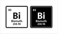 Bismuth symbol. Chemical element of the periodic table. Vector stock illustration