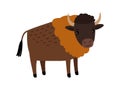 Bison wild animal cartoon icon Royalty Free Stock Photo