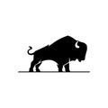 Bison Bull Buffalo Angus Silhouette, buffalo bull logo design inspiration, vector illustration Royalty Free Stock Photo