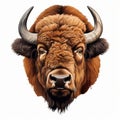 Bison Close-up: Hyperrealistic Vector Illustration Of Majestic Wild Animal