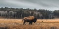 Bison in Custer State Park, South Dakota: A Symbol of American Heritage. Concept American Heritage, Royalty Free Stock Photo