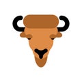 Bison face. Aurochs Zubr head. Wild Bull. Buffalo Vector illustration