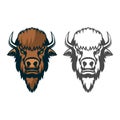 Bison head. mascot. Emblem of the sport team or club