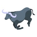 Bison icon isometric vector. American wild