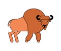 Bison isolated. Aurochs Zubr. Wild Bull. Buffalo Vector illustration Royalty Free Stock Photo