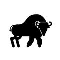 Bison isolated. Aurochs Zubr. Wild Bull. Buffalo Vector illustration Royalty Free Stock Photo