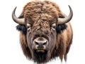 Ai Generated illustration Wildlife Concept of Bison Isolated on White Royalty Free Stock Photo