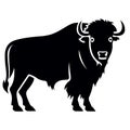 Bison black icon on white background. Buffalo silhouette