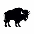 Bison black icon on white background. Buffalo silhouette