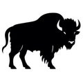 Bison black icon on white background. Buffalo silhouette