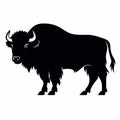 Bison black icon on white background. Buffalo silhouette