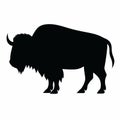 Bison black icon on white background. Buffalo silhouette