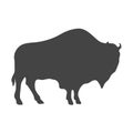 Bison Silhouette isolated on white. Vector Royalty Free Stock Photo