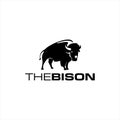 Bison Silhouette Logo Standing Wild Buffalo Animal