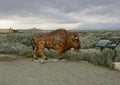 Bison Statue at Antelope Island State Park, Salt Lake City, Utah Royalty Free Stock Photo