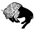Bison vector eps illustration by crafteroks Royalty Free Stock Photo