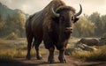 Bison in wildlife Royalty Free Stock Photo