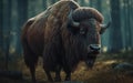 Bison in wildlife Royalty Free Stock Photo