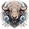 Bison zentangle freehand Royalty Free Stock Photo