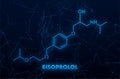 Bisoprolol concept chemical formula icon label, text font vector illustration